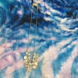 silver multicharm necklace